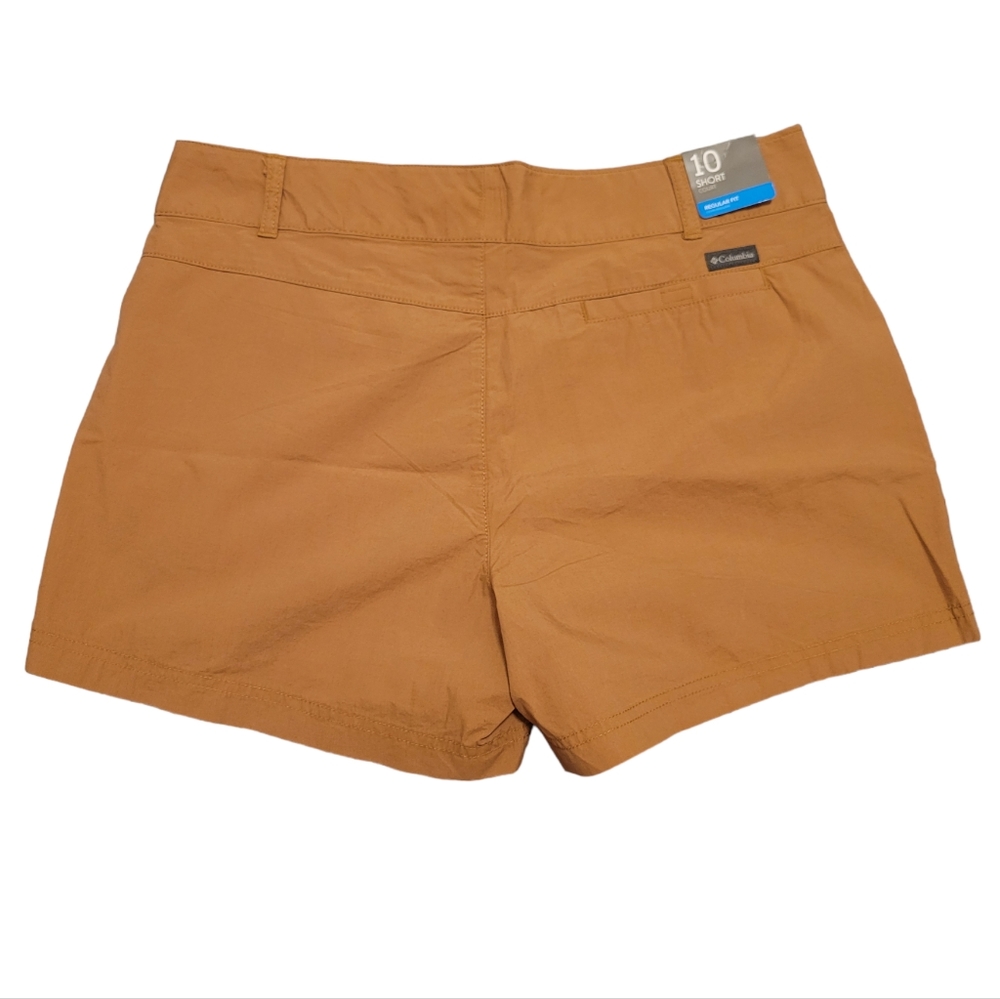 NWT COLUMBIA Women's Camel Brown Washed Out 4" Inseam Chino Shorts Regular Fit - Picture 3 of 8